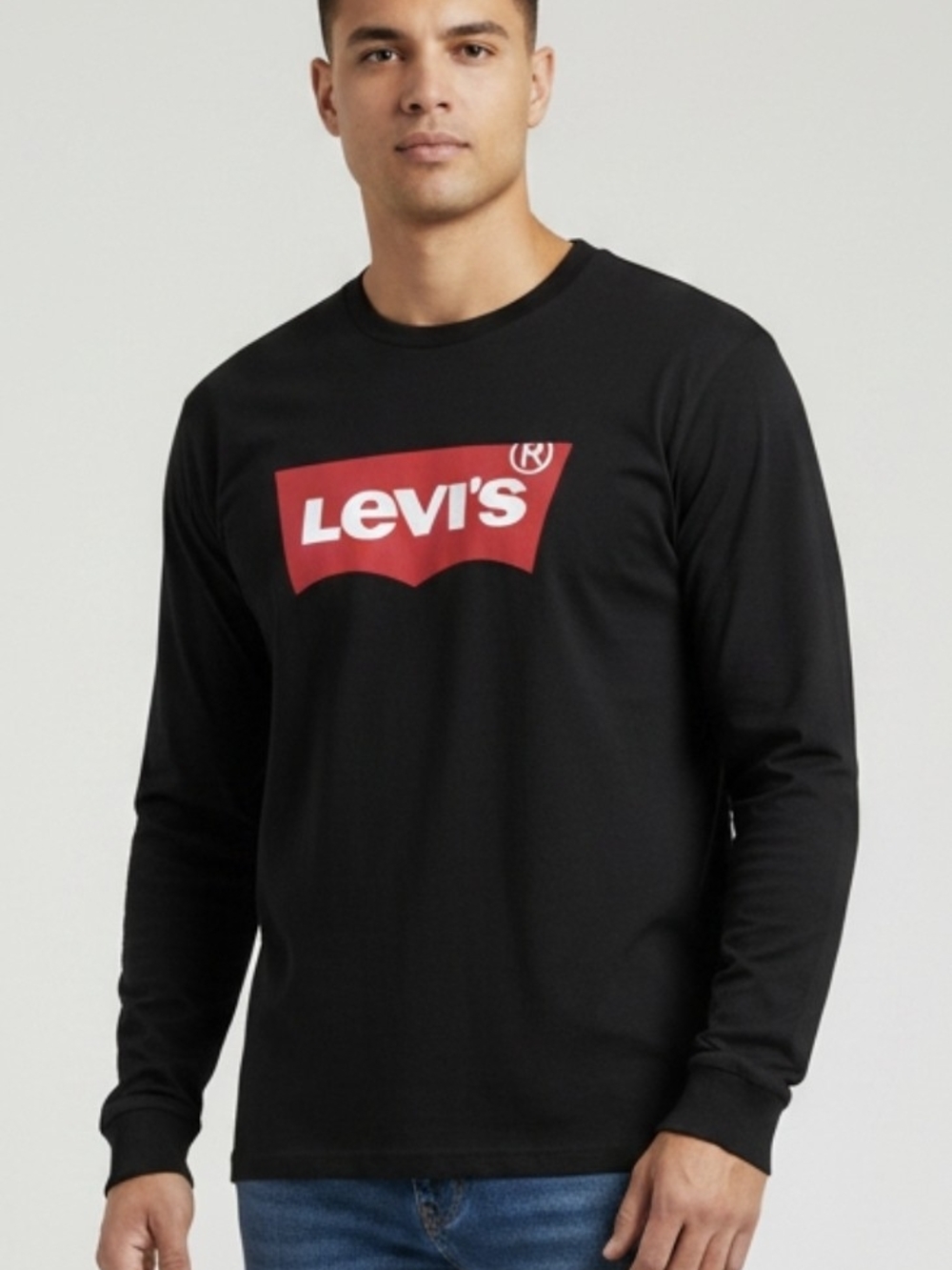 Levi's Black Long Sleeve Tee with Red Logo